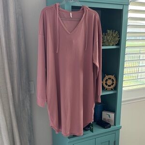 HALARA Rose-Pink Hooded Cover Up Dress XL NWT